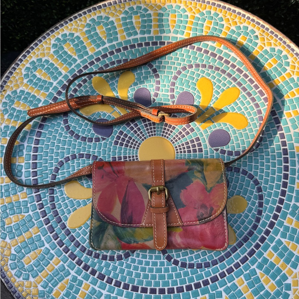 Floral Leather Crossbody Bag